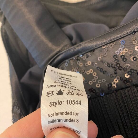 Weissman dance costume black flapper fringe dress Roaring 20'S 10544 LA adult - Picture 9 of 11